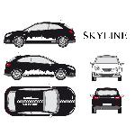 Set complet Adhesifs -SKYLINE- Blanc - Taille M - PROMO ADN - Car Deco