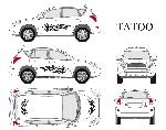 Stickers Grands Formats Set complet Adhesifs -TATOO- Noir - Taille M - PROMO ADN - Car Deco