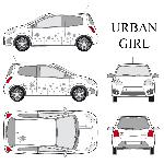 Set complet Adhesifs -URBAN GIRL- Argent - Taille M - Car Deco