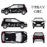 Set complet Adhesifs -URBAN GIRL- Blanc - Taille M - Car Deco