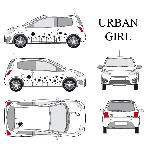 Set complet Adhesifs -URBAN GIRL- Noir - Taille M - Car Deco