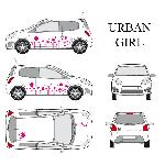 Set complet Adhesifs -URBAN GIRL- Rose - Taille M - Car Deco