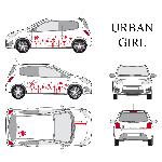 Set complet Adhesifs -URBAN GIRL- Rouge - Taille S - Car Deco