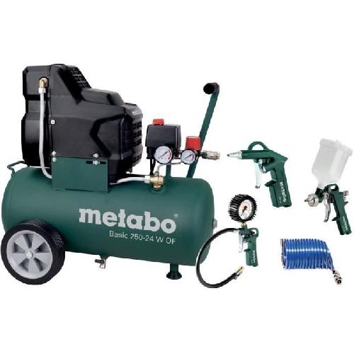 Compresseur Set d'outils a air comprimé LPZ 4 - METABO - Basic 250-24 W OF - Poignée caoutchoutée