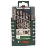 Foret - Meche Set de 19 Forets a métaux rectifiés HSS-Cobalt - BOSCH - Foret - Gris - Longueur totale : 200.0 mm