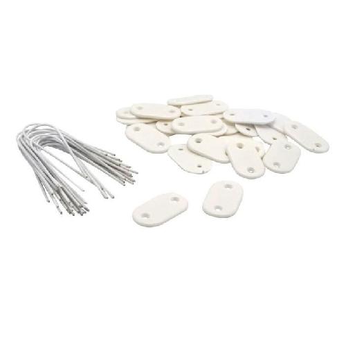 Kit De Fixation Pour Voile D'ombrage Set de 26 fixations pour mailles - NATURE - Blanc - Attache + brin 14 cm fil de fer plastifie