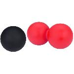 Rouleau De Massage Set de balles de massage Lacrosse AVENTO - Noir et rose - 100 gel silicone - Diametre 6.2 cm