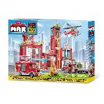 Jeu D'assemblage - Jeu De Construction - Jeu De Manipulation Set de Construction - ZURU - Fire Station Large (976 pieces) - Crée une caserne de pompiers avec véhicules et accessoires