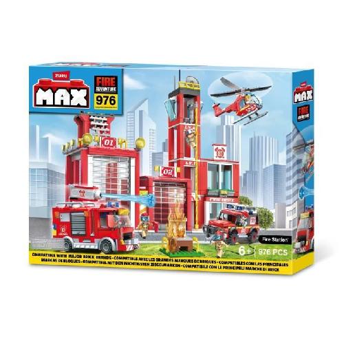 Jeu D'assemblage - Jeu De Construction - Jeu De Manipulation Set de Construction - ZURU - Fire Station Large (976 pieces) - Crée une caserne de pompiers avec véhicules et accessoires