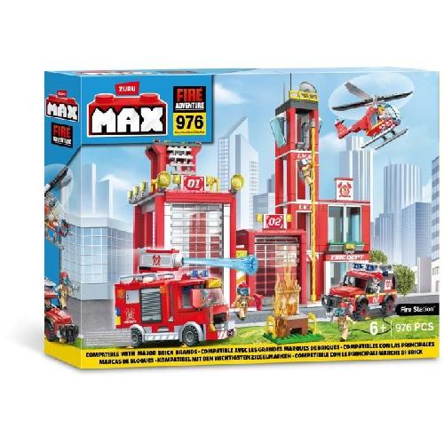 Jeu D'assemblage - Jeu De Construction - Jeu De Manipulation Set de Construction - ZURU - Fire Station Large (976 pieces) - Crée une caserne de pompiers avec véhicules et accessoires