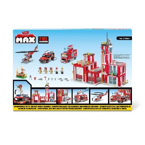 Jeu D'assemblage - Jeu De Construction - Jeu De Manipulation Set de Construction - ZURU - Fire Station Large (976 pieces) - Crée une caserne de pompiers avec véhicules et accessoires