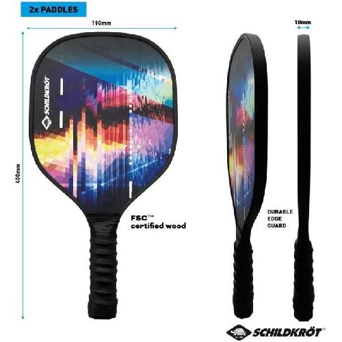 Raquette De Squash Set de Pickleball - SCHILDKRÖT - Jeu de raquettes - 2 raquettes + 2 balles