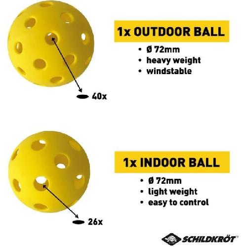 Raquette De Squash Set de Pickleball - SCHILDKRÖT - Jeu de raquettes - 2 raquettes + 2 balles