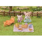 Figurine Miniature - Personnage Miniature Set de pique-nique Fennec - SYLVANIAN FAMILIES - 2 personnages. vélo et accessoires