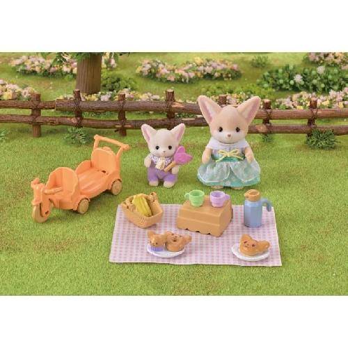 Figurine Miniature - Personnage Miniature Set de pique-nique Fennec - SYLVANIAN FAMILIES - 2 personnages. vélo et accessoires