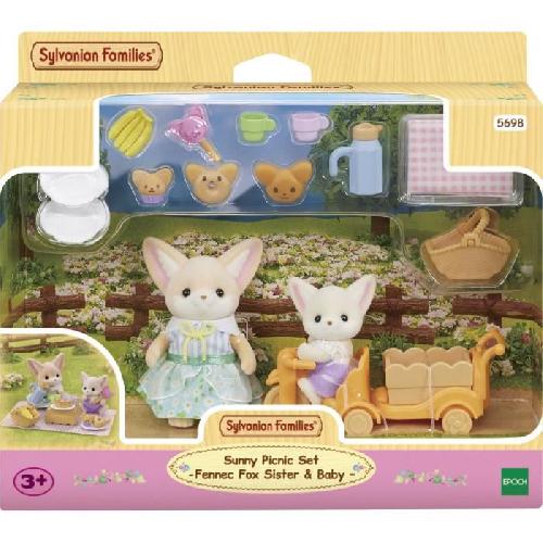 Figurine Miniature - Personnage Miniature Set de pique-nique Fennec - SYLVANIAN FAMILIES - 2 personnages. vélo et accessoires