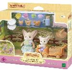 Figurine Miniature - Personnage Miniature Set de pique-nique Fennec - SYLVANIAN FAMILIES - 2 personnages. vélo et accessoires