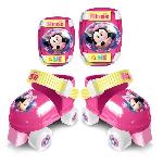 Set patins a roulettes + protections DISNEY MINNIE - Fille - Taille ajustable - Rose