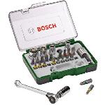 Set vissage mixte Bosch - Kit 27 pieces. Assortiment d'Embouts de Vissage avec Cliquet