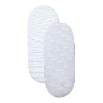 Drap Housse Matelas SHNUGGLE DRAP HOUSSE - RAYURES - NUAGE -pack de 2-