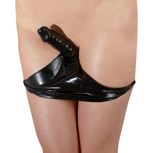 Dessous Slip en latex avec gode interieur S