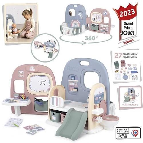 Poupee Smoby - Baby Care - Creche 5 Espaces + 27 Accessoires - Poupon jusqu'a 42 cm