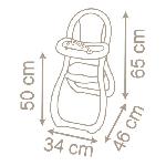 Vetement - Accessoire Poupon SMOBY - Baby Nurse Chaise haute pour poupon jusqu'a 42cm (non inclus)