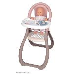 Vetement - Accessoire Poupon SMOBY - Baby Nurse Chaise haute pour poupon jusqu'a 42cm (non inclus) - Fabriqué en France