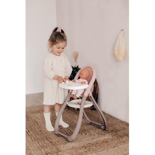 Vetement - Accessoire Poupon SMOBY - Baby Nurse Chaise haute pour poupon jusqu'a 42cm (non inclus) - Fabriqué en France