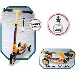 Casque De Glisse - Trottinette - Skate - Patin A Roulette Smoby - Cars - Patinette pliable - 3 roues silencieuses - Plateau bois - Jaune et Multicolore - Trottinette avec guidon réglable