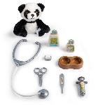 Docteur - Infirmiere - Veterinaire Smoby - Chariot Vétérinaire  de Zoo - Peluche Panda - Nombreux accessoires inclus - Produit 2 en 1 : Cage de transport - Fabrication