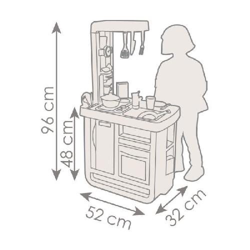 Dinette - Cuisine Smoby Cuisine Bon Appetit - 23 Accessoires - Effet sonores (plaques de cuissons électroniques) des 3 ans