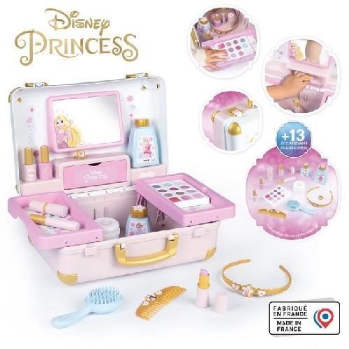 Coiffeur - Estheticienne Smoby - Disney Princesse - Valise beauté  facile a transporter - 13 accessoires inclus : coiffure. onglerie. maquillage - Fabricatio