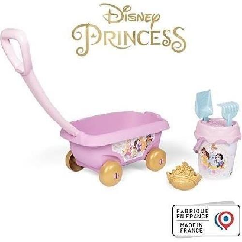 Jouet De Plage - Jouet De Bac A Sable Smoby - Disney Princesses - Chariot de plage avec seau +accessoires -