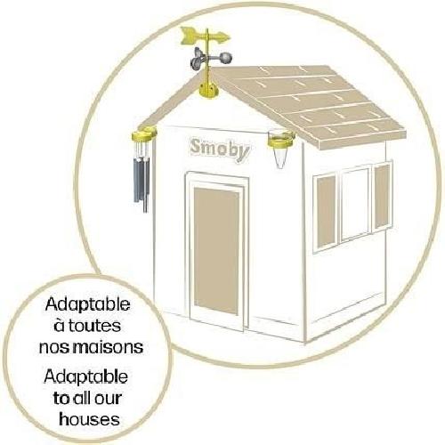 Maison De Jeux Exterieure - Maisonnette Smoby - Kit Météo - Accessoires de Maison Smoby - Carillon + pluviometre + girouette - Dés 2 ans