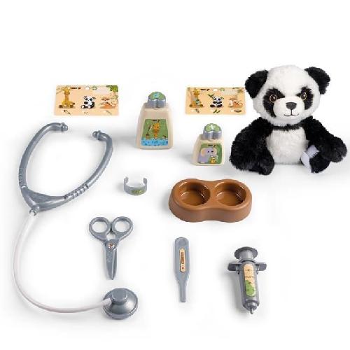 Docteur - Infirmiere - Veterinaire Smoby - Mallette vétérinaire - 1 peluche panda et de nombreux accessoires - Produit 2 en 1 : Cage de transport