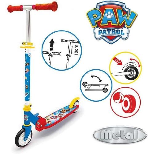 Tricycle Pour  Enfant Smoby - Pat' Patrouille Patinette 2 roues - Pliable - Trottinette avec roues silencieuses