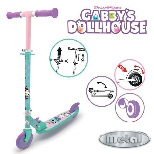 Trottinette Smoby - Patinette Gabby et la Maison Magique - 2 roues - Pliables -