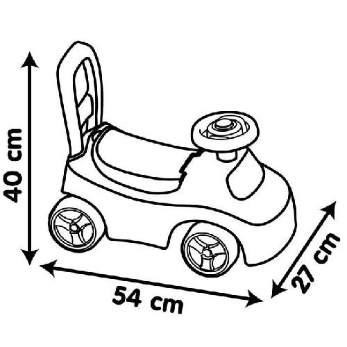 Porteur - Pousseur Smoby - Porteur enfant 2 en 1 - Auto Rouge - Coffre sous la selle + klaxon - Des 10 mois - Fabrication française