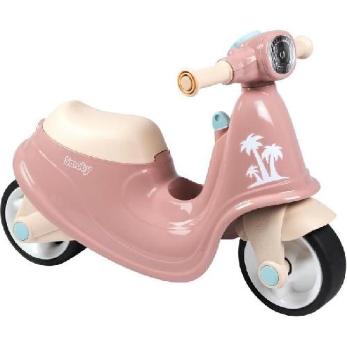 Porteur - Pousseur Smoby - Porteur scooter Rose - Coffre a Jouets - Roues silencieuses Dés 2ans