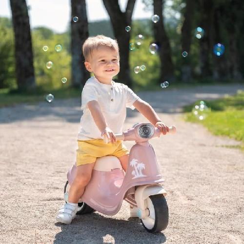 Porteur - Pousseur Smoby - Porteur scooter Rose - Coffre a Jouets - Roues silencieuses Dés 2ans