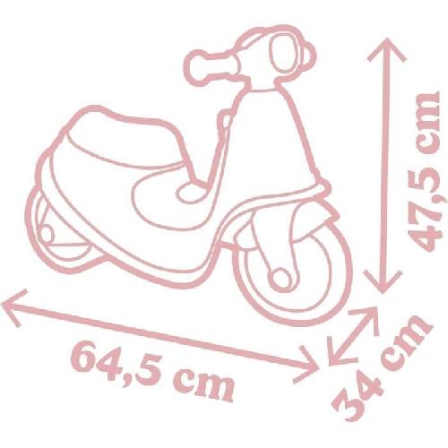 Porteur - Pousseur Smoby - Porteur scooter Rose - Coffre a Jouets - Roues silencieuses Dés 2ans