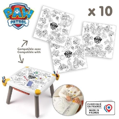 Jeu De Coloriage - Dessin - Pochoir Smoby - Recharge Coloriages pour la Kid table créative - 10 feuilles de coloriages Pat' Patrouille