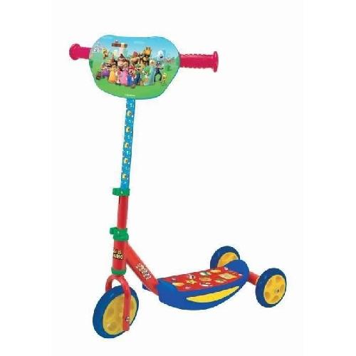 Trottinette SMOBY - Super Mario - Patinette 3 roues silencieuses - Strucure metale - Petite trottinette avec guidon reglable