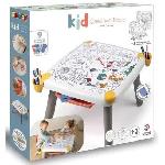 Jeu De Coloriage - Dessin - Pochoir Smoby - Table enfant Créative - Feutre effacable pour la table + 2 grandes feuilles de coloriage - 3 rangements - Des 3 ans