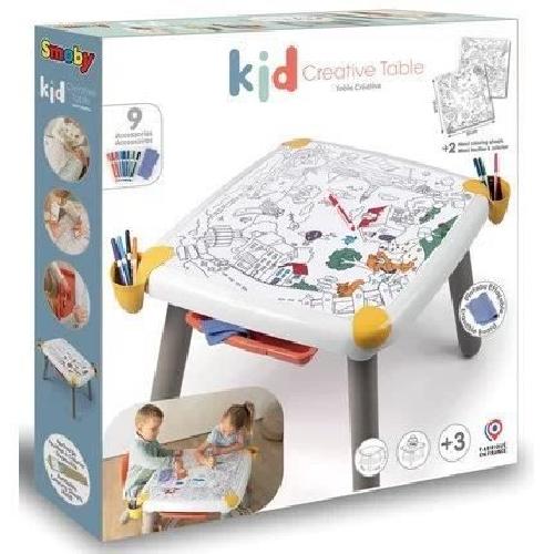 Jeu De Coloriage - Dessin - Pochoir Smoby - Table enfant Créative - Feutre effacable pour la table + 2 grandes feuilles de coloriage - 3 rangements - Des 3 ans