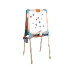 Smoby - Tableau en bois double face - Ardoise craie et Blanche magnétique - Pliable et hauteur ajustable - 80 accessoires - Dés 3ans