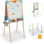 Tableau Enfant Smoby - Tableau en bois double face - Ardoise craie et Blanche magnétique - Pliable et hauteur ajustable - 80 accessoires - Dés 3ans