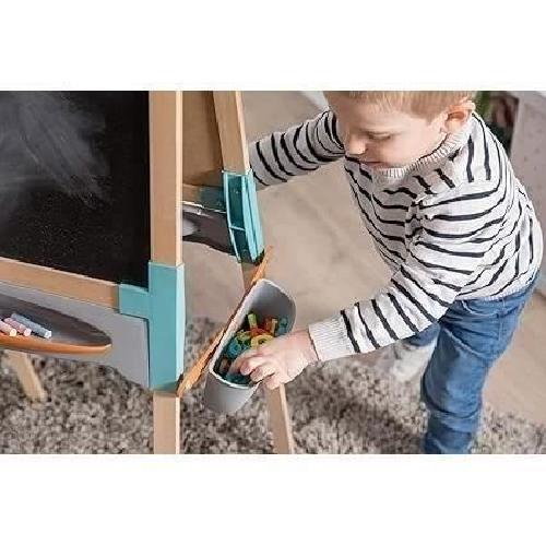 Tableau Enfant Smoby - Tableau en bois double face - Ardoise craie et Blanche magnétique - Pliable et hauteur ajustable - 80 accessoires - Dés 3ans