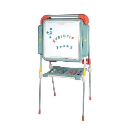 Tableau Enfant Smoby - Tableau Evolutif - Hauteur ajustable - Double face magnétique et ardoise - 80 Accessoires Inclus - Des 3 Ans